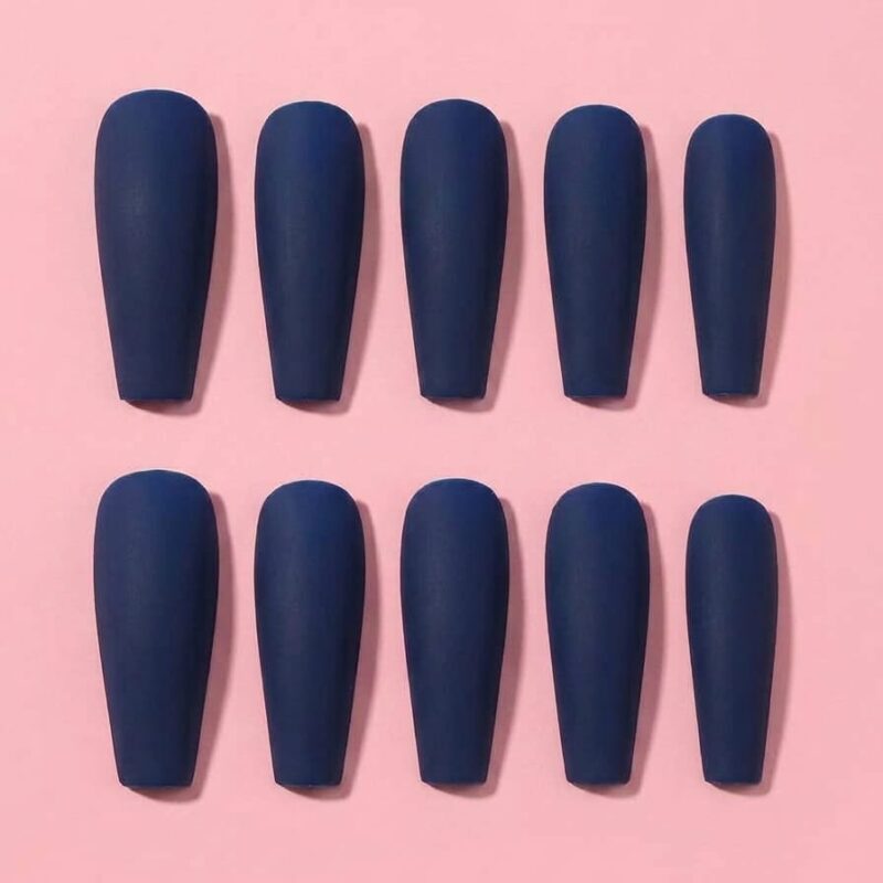 Matte Press-On Nails (Navy Blue)