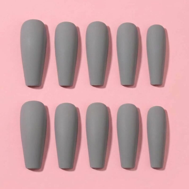 Matte Press-On Nails (Grey)