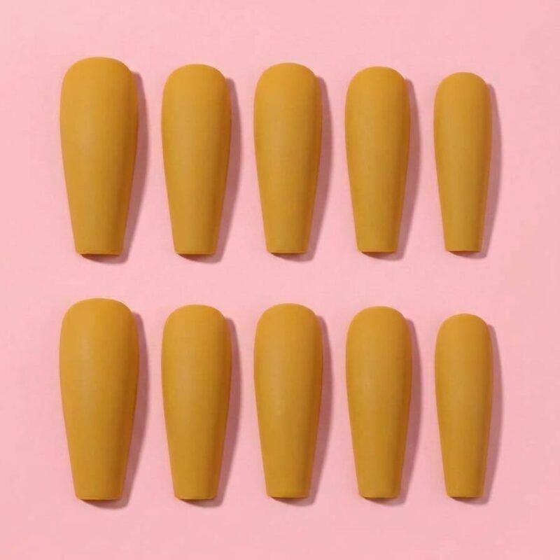Matte Press-On Nails Set (Mustard)