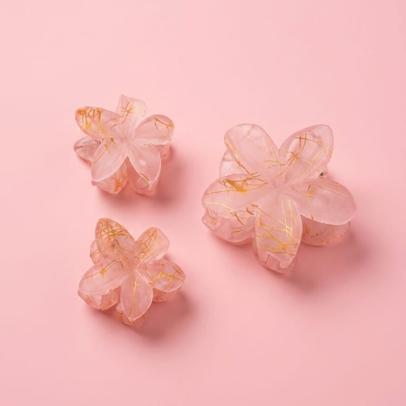 Baby Pink Plumeria Flower Catcher (Textured-Pack of 3)