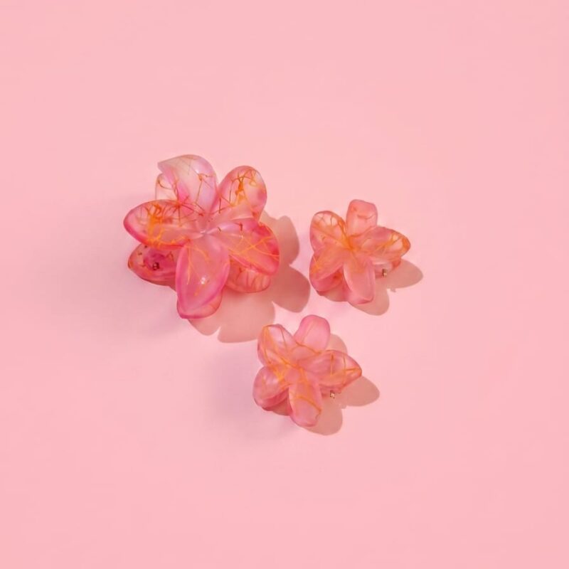 Dark Pink Plumeria Flower Catcher (Textured-Pack of 3)