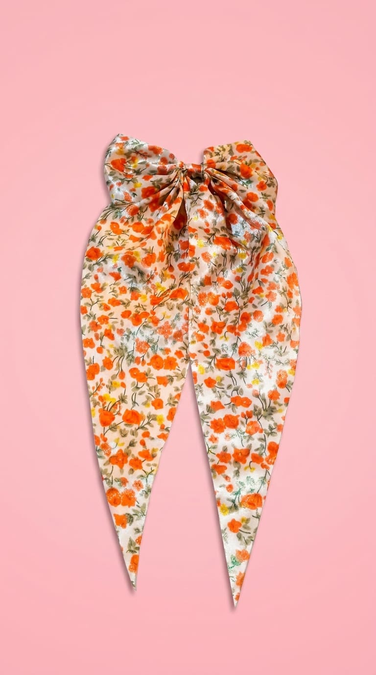 Silk Bow Hair Clip (multi-printed)